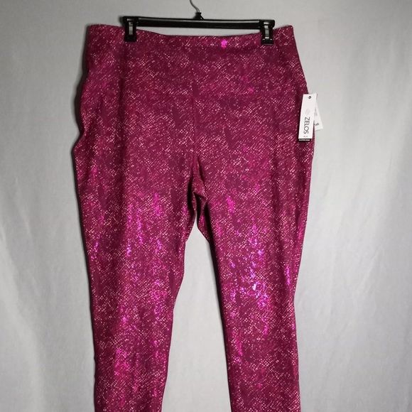 Zelos Women's Tight Pink Snake Athletic Gym Workout Leggings Pants Plus Size 3X - Picture 1 of 11